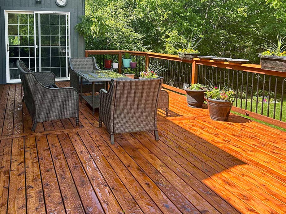 Deck repair, restore, and stain in Olathe Kansas